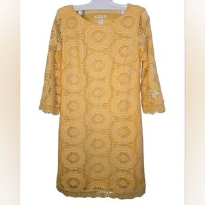 London Times Sunflower Islet Lace Midi‎ Dress